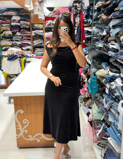 Velvet Cowl Neck Dress