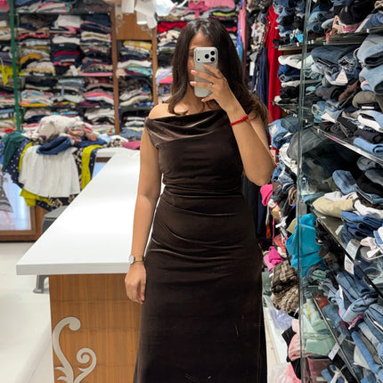 Velvet Cowl Neck Dress