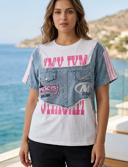 Denim Remix Graphic Tee