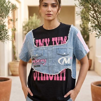 Denim Remix Graphic Tee