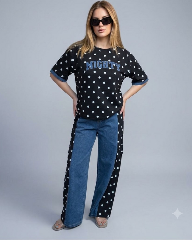 Dot & Denim Co-ord Set
