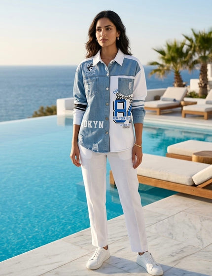 Denim Varsity Panel Shirt