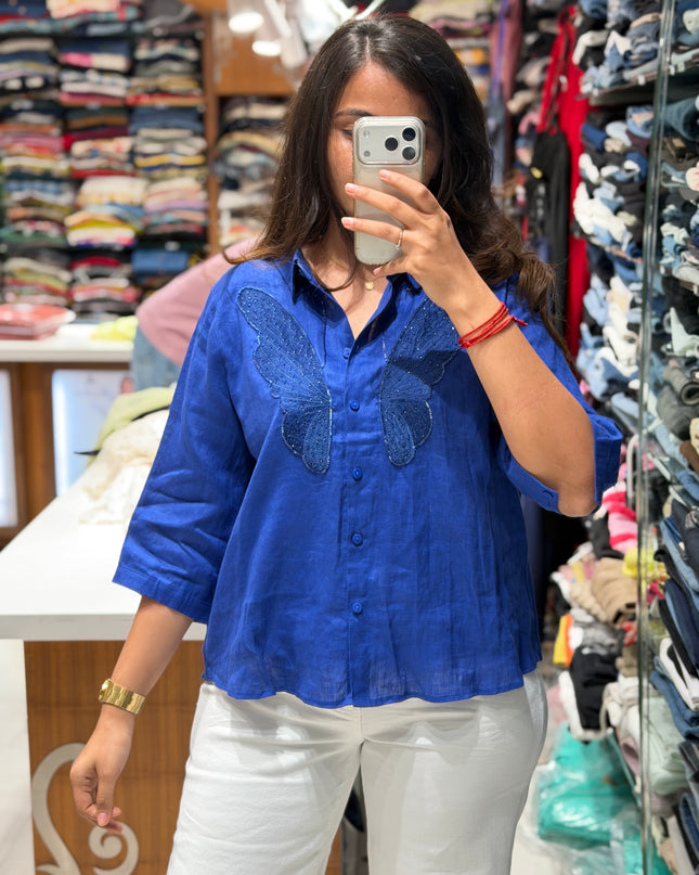 Butterfly Linen Shirt