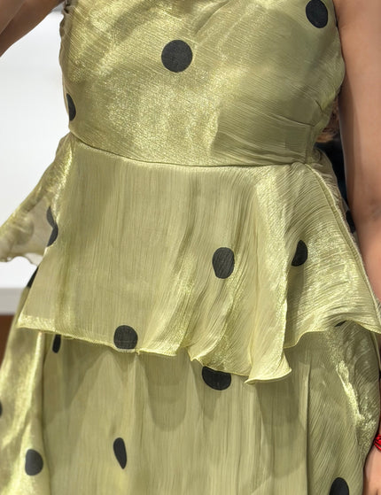 Polka Dot Ruffle Maxi Dress