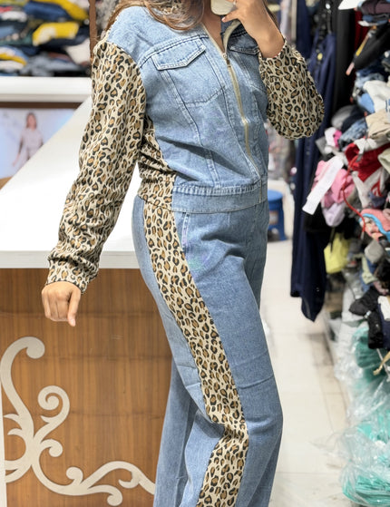 Leopard Print Denim Co-ord Set