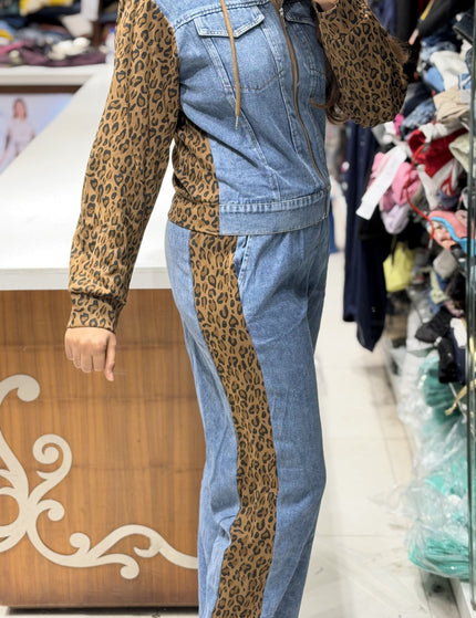 Leopard Print Denim Co-ord Set