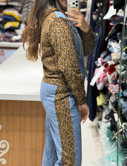 Leopard Print Denim Co-ord Set