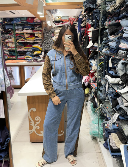 Leopard Print Denim Co-ord Set