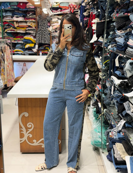 Military Print Denim Co-ord Set
