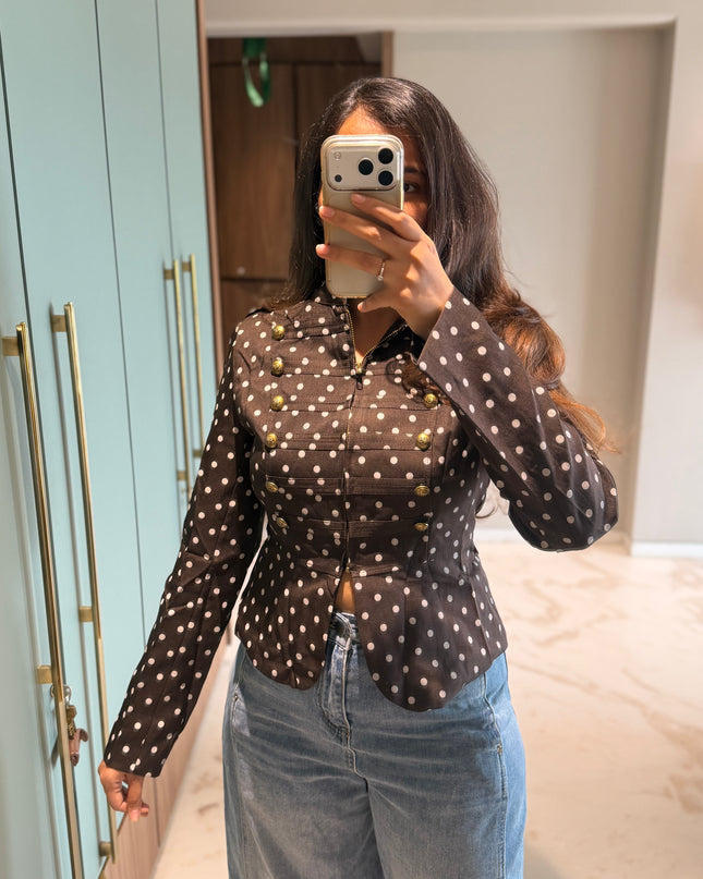 Mandarin Polka Dot Jacket