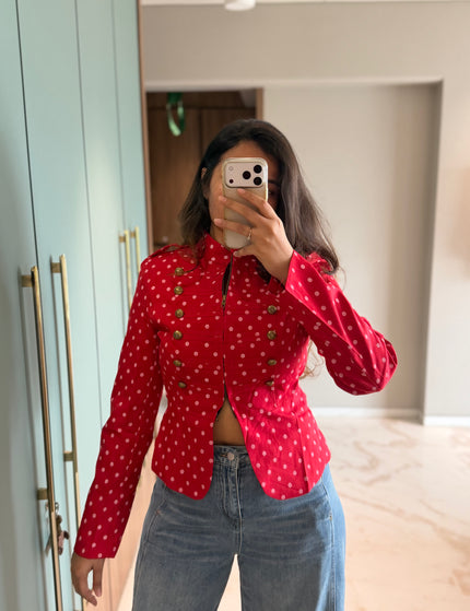 Mandarin Polka Dot Jacket