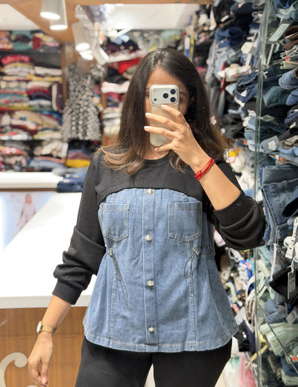 Monaco Denim Knit Top