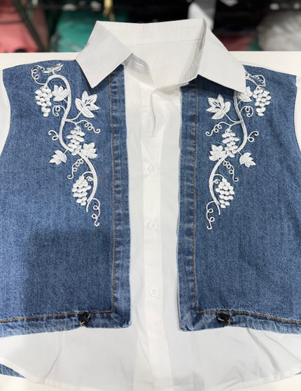 Riviera Denim Floral Panel Shirt
