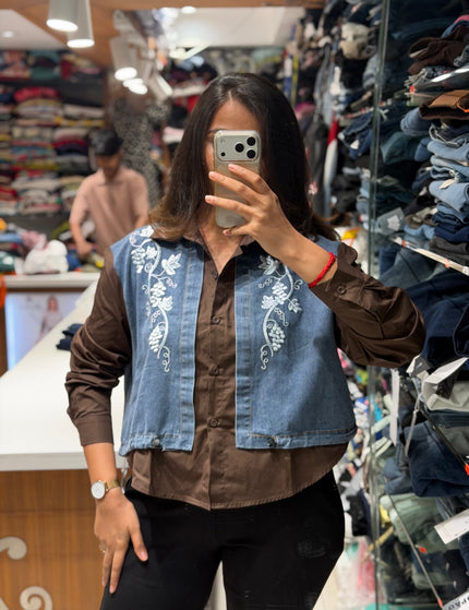 Riviera Denim Floral Panel Shirt