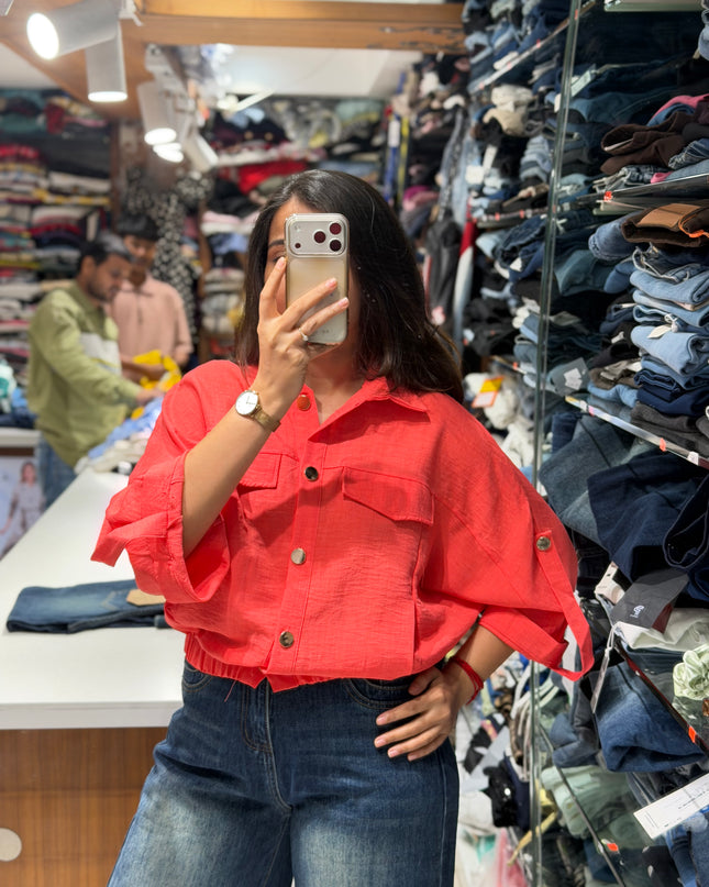 Atlas Cropped Statement Shirt