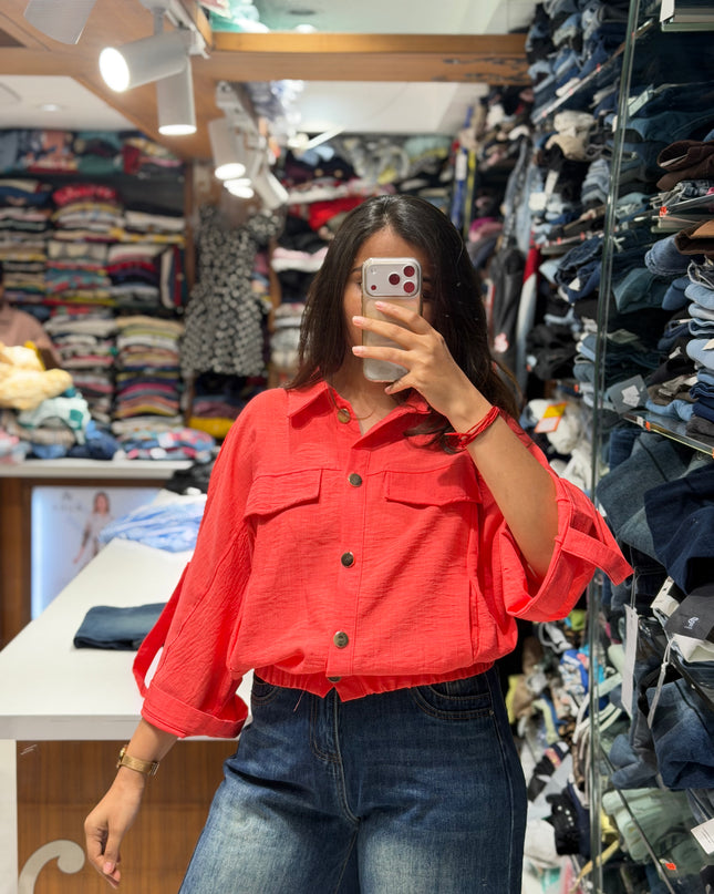 Atlas Cropped Statement Shirt