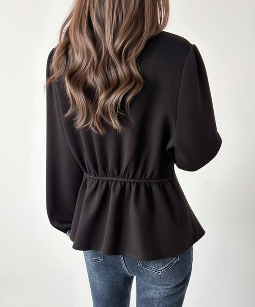 Contrast Panel Denim Top