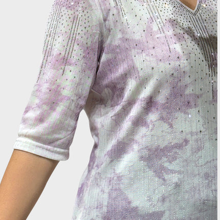 Printed Top with Shimmer Accents
