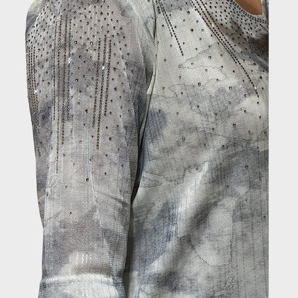 Printed Top with Shimmer Accents