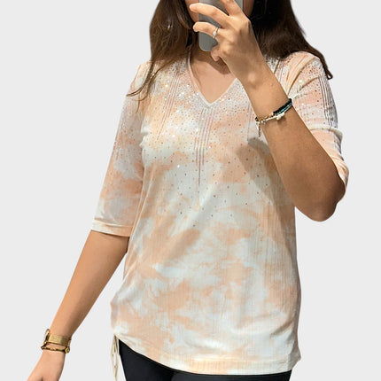 Printed Top with Shimmer Accents