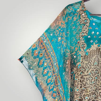 Festive Teal Kaftan