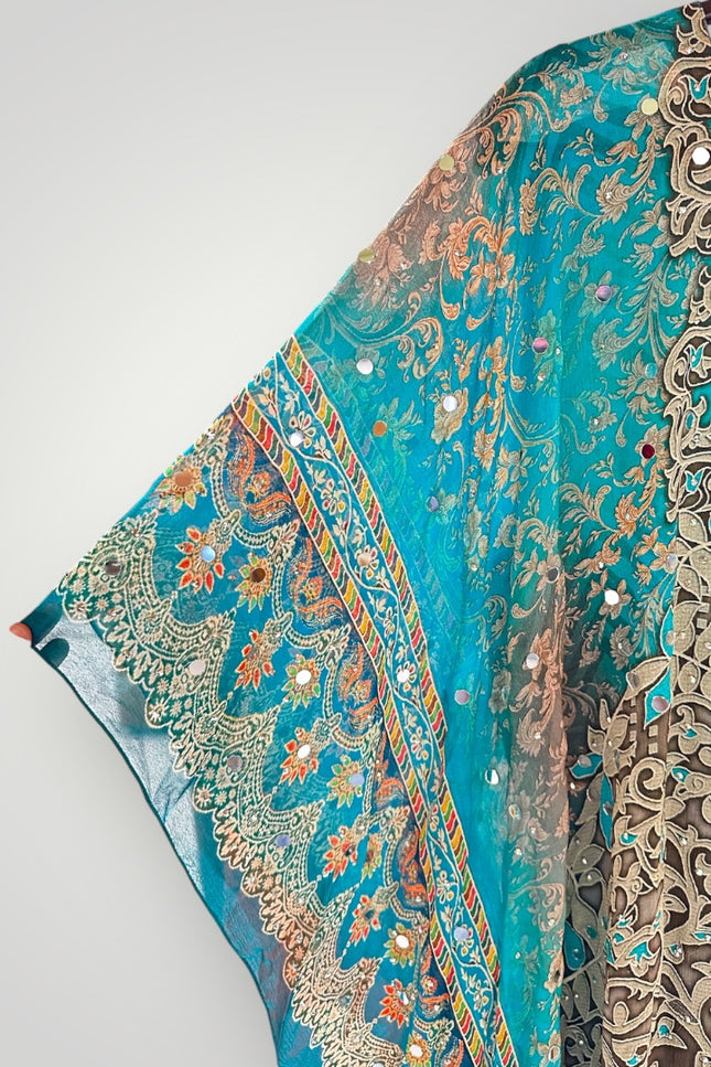 Festive Teal Kaftan