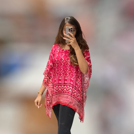 Printed Pink Ethnic Kaftan