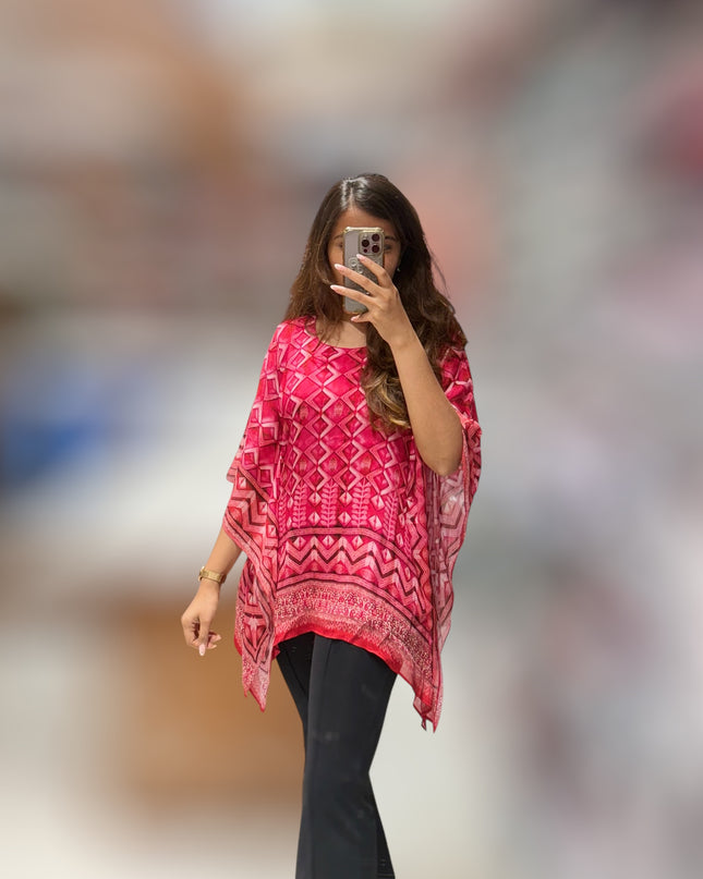 Printed Pink Ethnic Kaftan