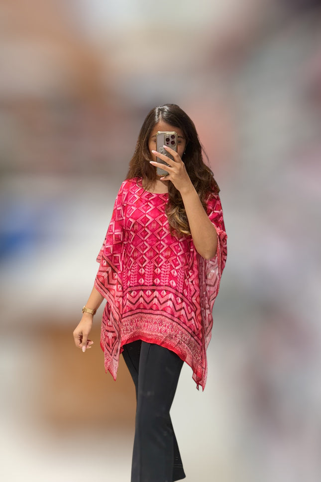 Printed Pink Ethnic Kaftan