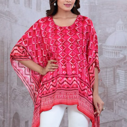 Printed Pink Ethnic Kaftan