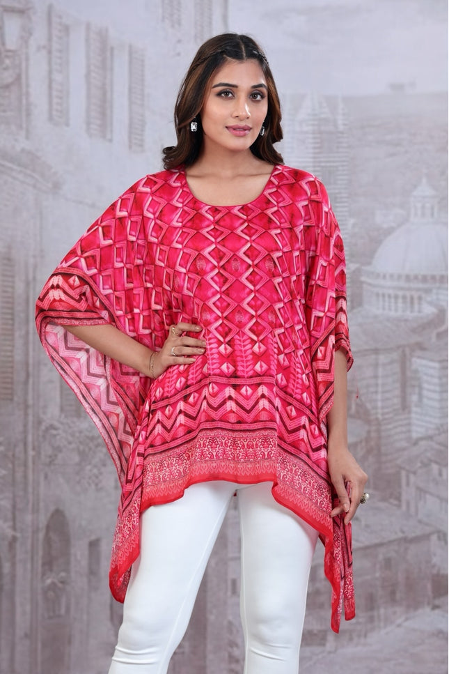 Printed Pink Ethnic Kaftan