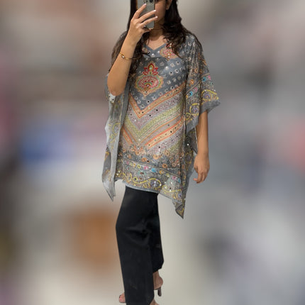 Boho Grey Mirror Kaftan