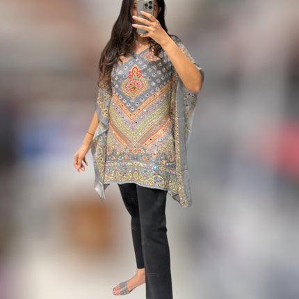 Boho Grey Mirror Kaftan