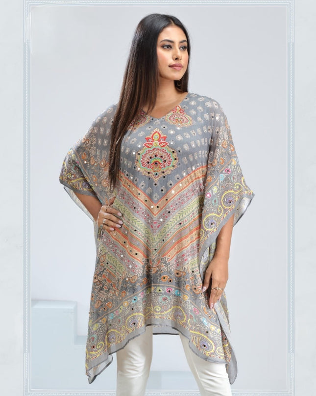 Boho Grey Mirror Kaftan