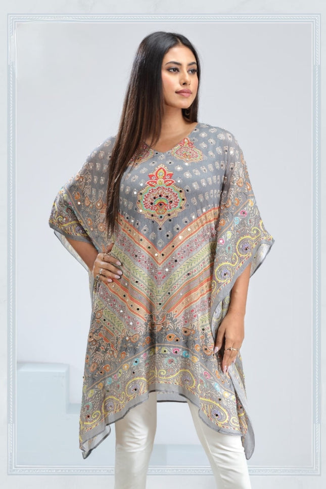 Boho Grey Mirror Kaftan