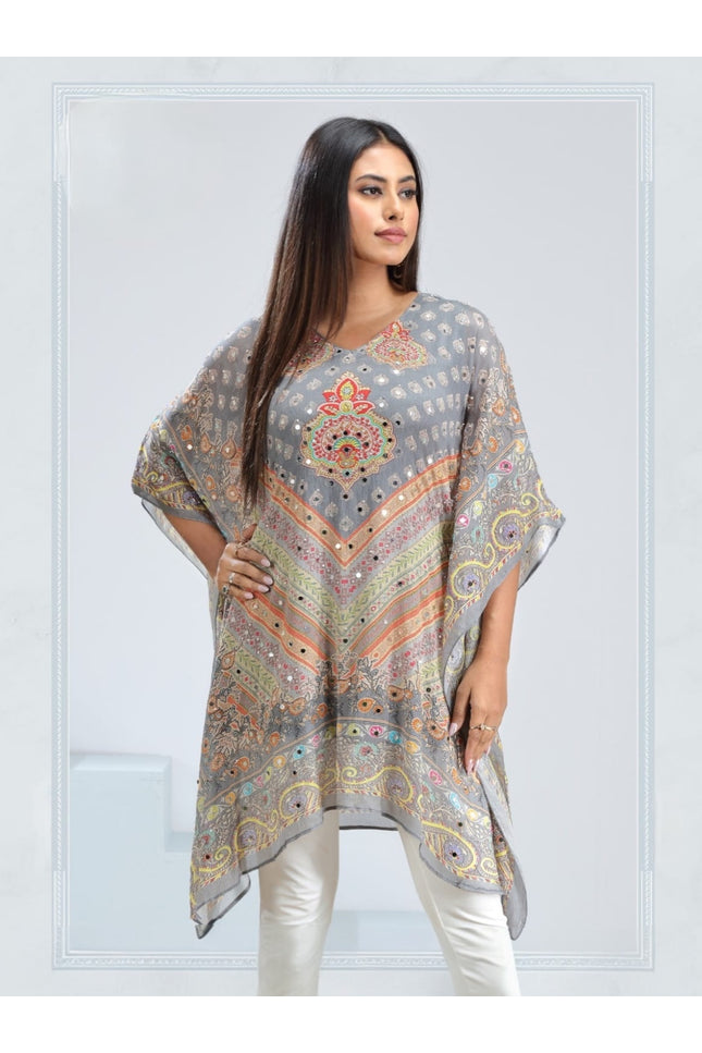 Boho Grey Mirror Kaftan