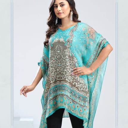 Festive Teal Kaftan