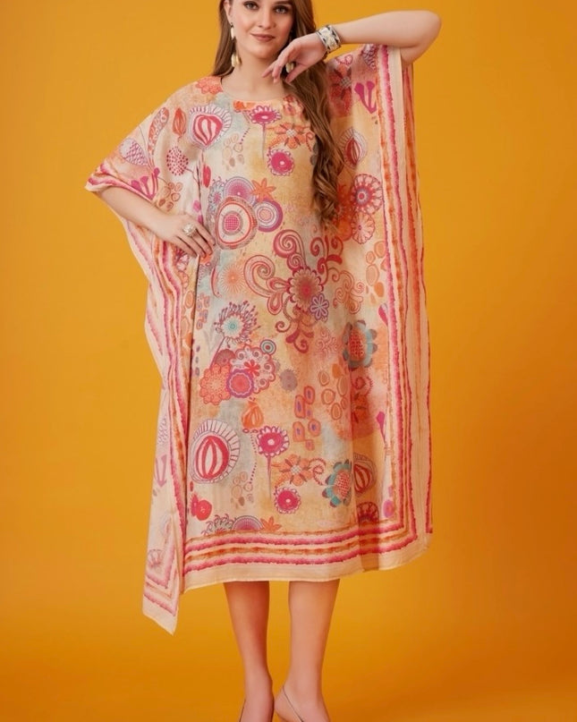 Peach Pink Bohemian Kaftan