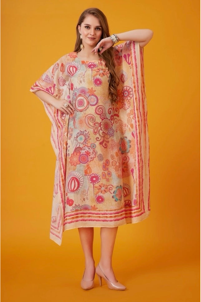 Peach Pink Bohemian Kaftan