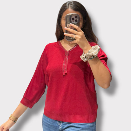 Shimmer Detail Knit Top