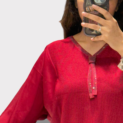 Shimmer Detail Knit Top