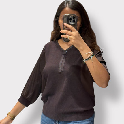Shimmer Detail Knit Top