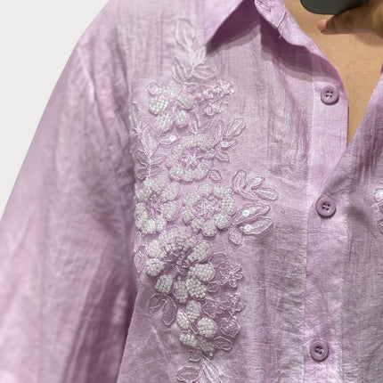 Floral Detail Collared Shirt