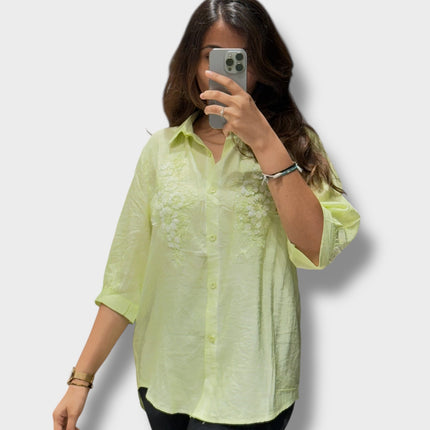 Floral Detail Collared Shirt