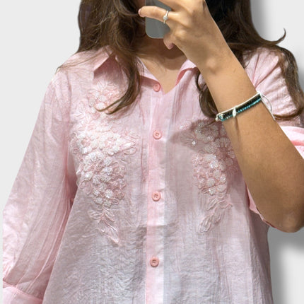 Floral Detail Collared Shirt