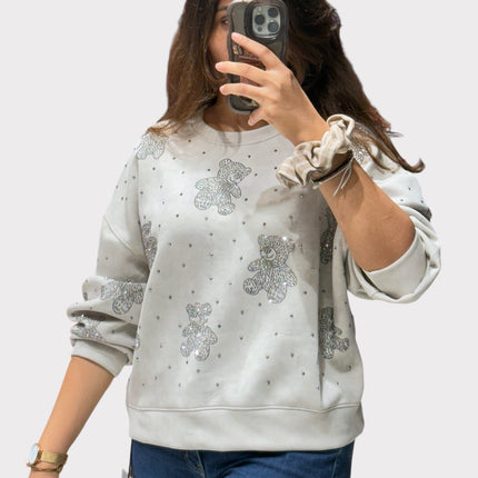 Stylish Teddy Motif Sweatshirt