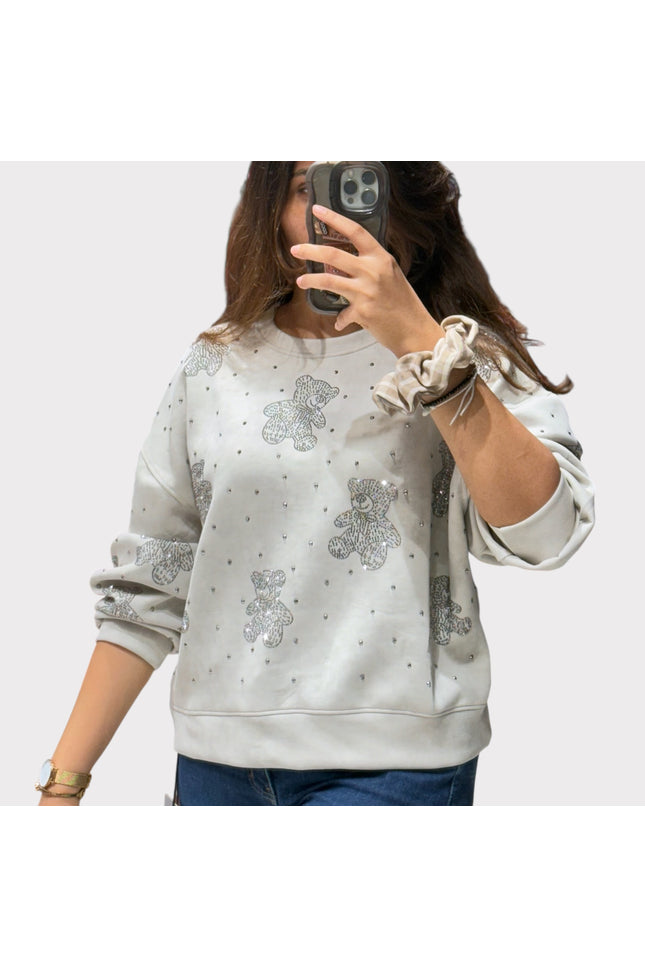 Stylish Teddy Motif Sweatshirt