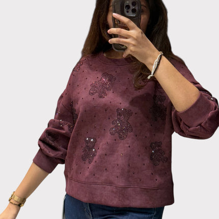 Stylish Teddy Motif Sweatshirt