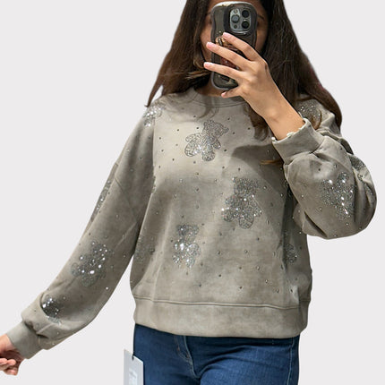 Stylish Teddy Motif Sweatshirt