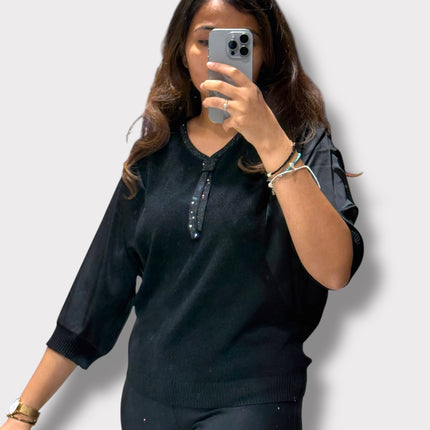 Shimmer Detail Knit Top